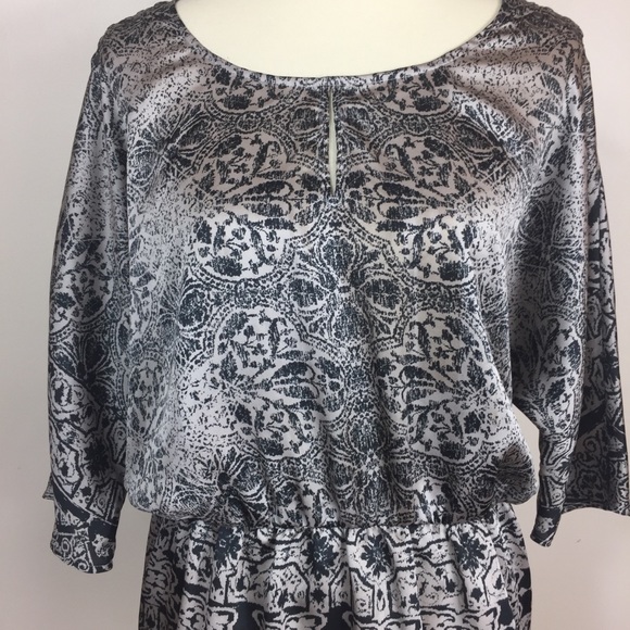 Collective Concept Black Gray Mandala Peasant Top - Picture 8 of 8